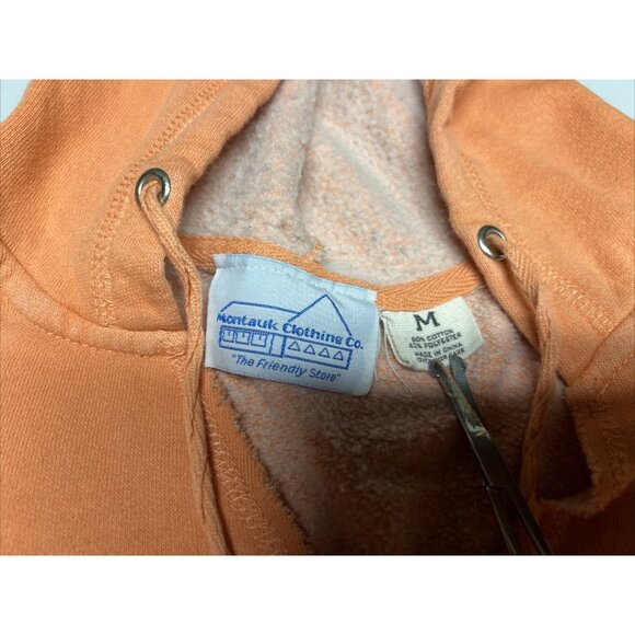 Montauk Clothing Co. NY Women’s M Hoodie Sweatshirt Orange Pullover - Picture 4 of 6
